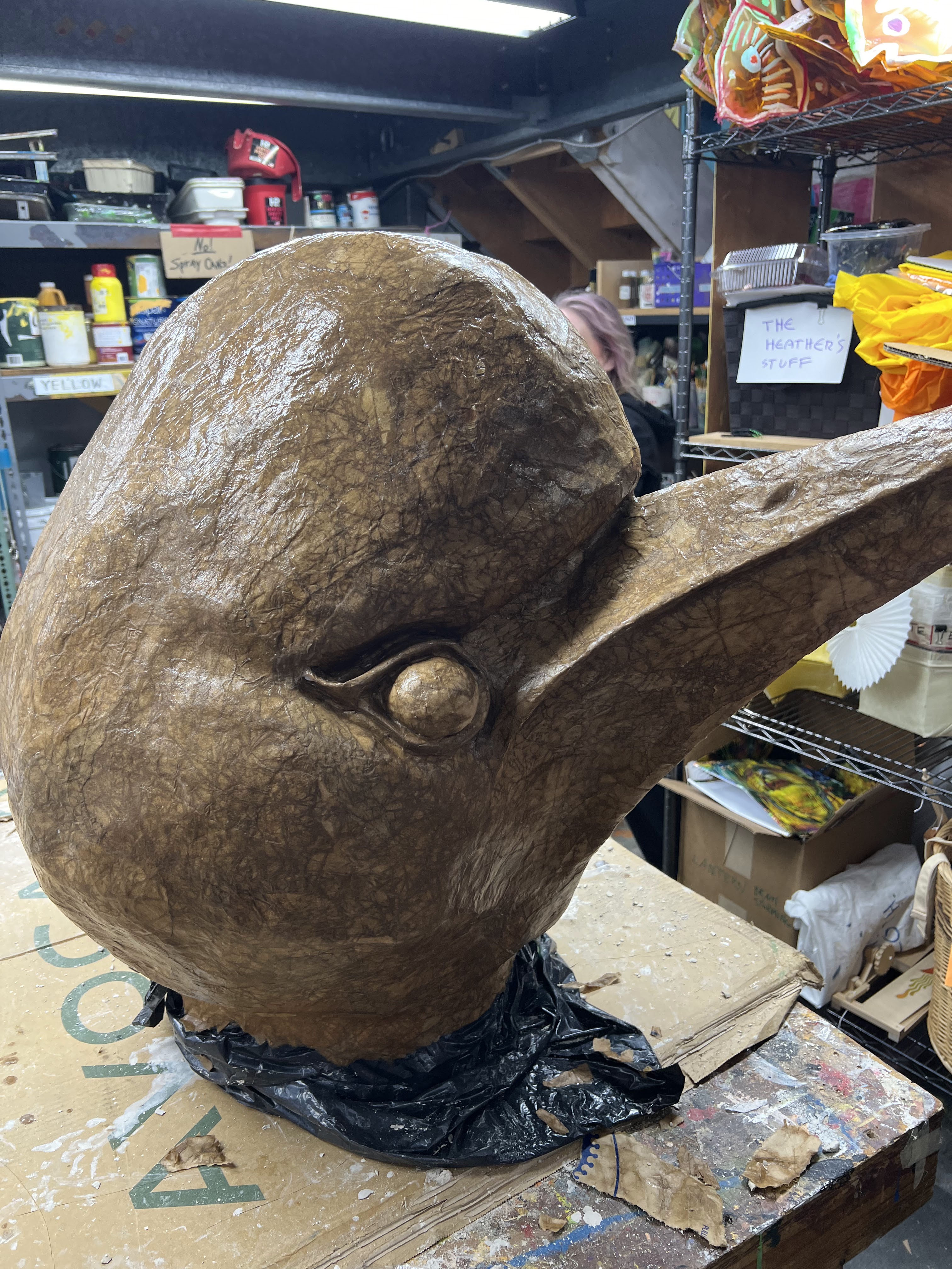 Bird Step 7 - papier mache done