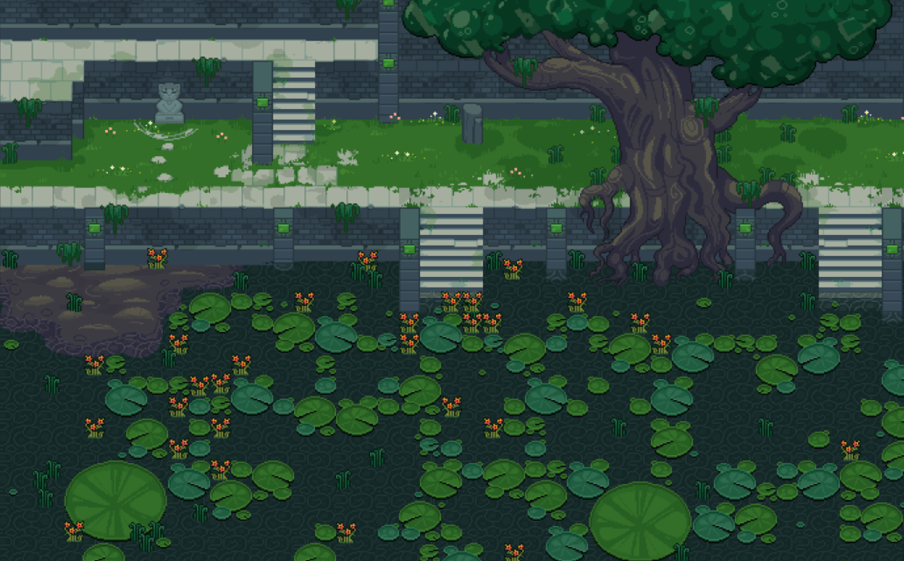 Lily Pad Pixel Art Level - Trees, Lily Pad, Green, Pretty